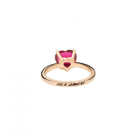 Anello Dodo 100 Amore Oro Rosa 9kt Rubino Cuore DAB1006100AM0009R