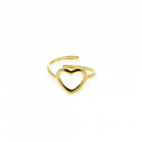 Anello Donna Raggi Argento 925 Dorato Cuore Filo