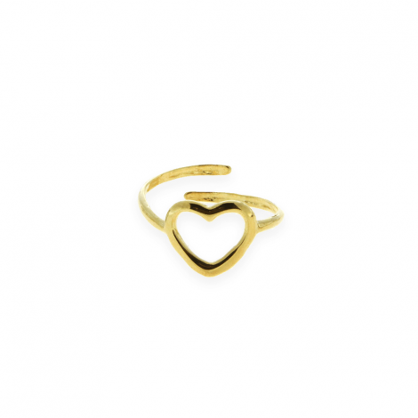 Anello Donna Raggi Argento 925 Dorato Cuore Filo