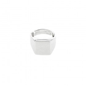 Anello Donna Raggi Argento 925 Sigillo Quadrato Da Mignolo