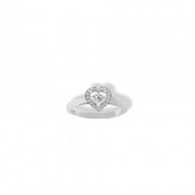 Anello Donna Raggi Oro Bianco 18kt Diamanti Cuore 0,69ct H SI