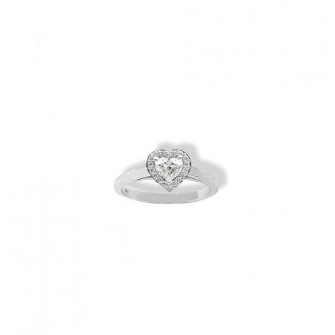 Anello Donna Raggi Oro Bianco 18kt Diamanti Cuore 0,69ct H SI
