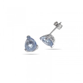 Orecchini a Lobo Raggi Argento 925 Punto Luce Goccia Acquamarina 10x8mm