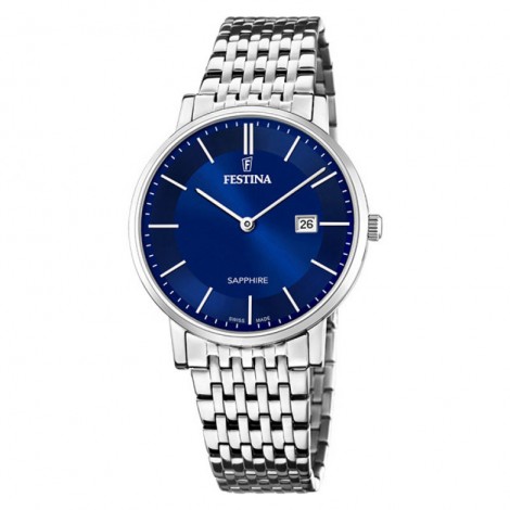 Festina Uomo Solo Tempo Swiss-Made Blu Acciaio F20018/2