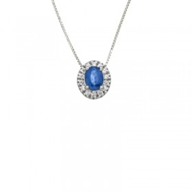 Girocollo Donna Raggi Zaffiro 0,25ct Diamanti 0,05 ct G SI