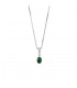Collana Smeraldo 0,25ct Diamanti 0,03 ct Oro Bianco 9kt