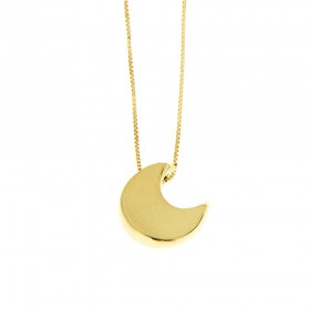 Girocollo Donna Luna Bombata Oro Giallo 18kt