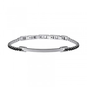 Bracciale Uomo Breil B Tale Acciaio Cristalli Neri TJ2958