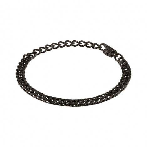 Bracciale Uomo Breil Gritty Acciaio Nero Maglia Intrecciata TJ2975