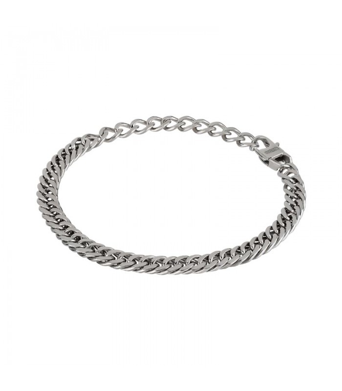 Breil Bracciale Uomo In Acciaio Collezione GLEAM | Catena Piatta 'Knife', Regalo Ideale Per Lui