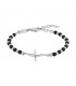 Bracciale Uomo Breil Code Acciaio Onice Croce TJ2989