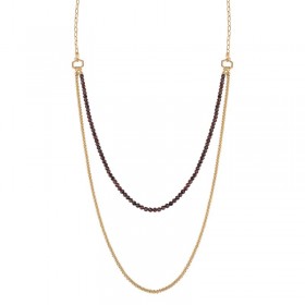 Breil Collana Donna Kaleido Tre Giri Acciaio Gold Granati TJ3005