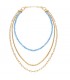 Breil Collana Donna Kaleido Tre Giri Acciaio Gold Giada Azzurra TJ3006