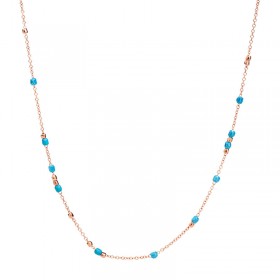 Dodo Collana Donna Granelli Catena Oro Rosa 9kt Ceramica Turchese DCC1008GRANXCTU9R42