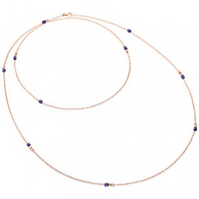 Dodo Collana Sautoir Donna Granelli Catena Oro Rosa 9kt Ceramica Blu DCC1007GRANXCBL9R
