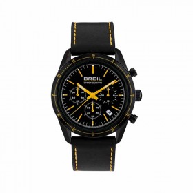 Orologio Cronografo Uomo Breil Release Nero Pelle Giallo TW1899
