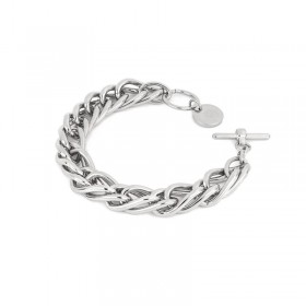 Unoaerre Bracciale Donna Bronzo Bianco Lucido Catena Intrecciata EXB4735