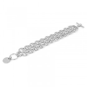 Unoaerre Bracciale Donna Bronzo Bianco Lucido Maglia Marina Piatta Doppia EXB4755