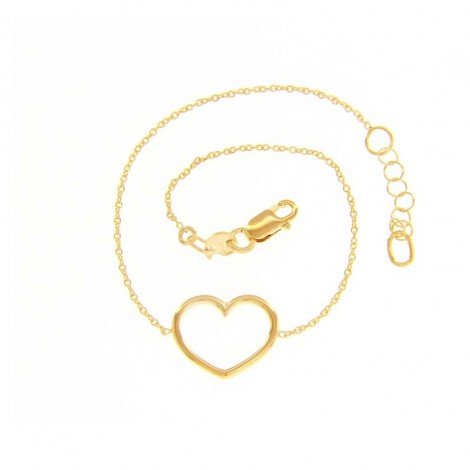 Bracciale Cuore Silhouette Oro Giallo 9kt