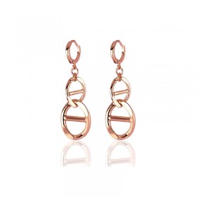 Orecchini Unoaerre Bronzo Rosato Pendenti Maglia Marina Piatta EXO4331