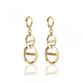 Orecchini Unoaerre Bronzo Dorato Pendenti Maglia Marina Piatta EXO4331