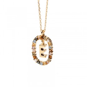 PDPAOLA Collana New Letters Lettera E Argento 925 CO01-264-U
