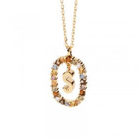 PDPAOLA Collana New Letters Lettera S Argento 925 CO01-278-U