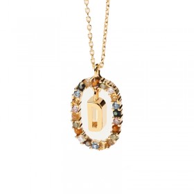 PDPAOLA Collana New Letters Lettera D Argento 925 CO01-263-U