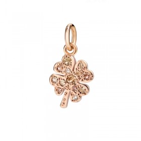 Dodo Ciondolo Quadrifoglio Diamanti Brown 0,15ct Oro Rosa 9kt DMQDP/9/BR