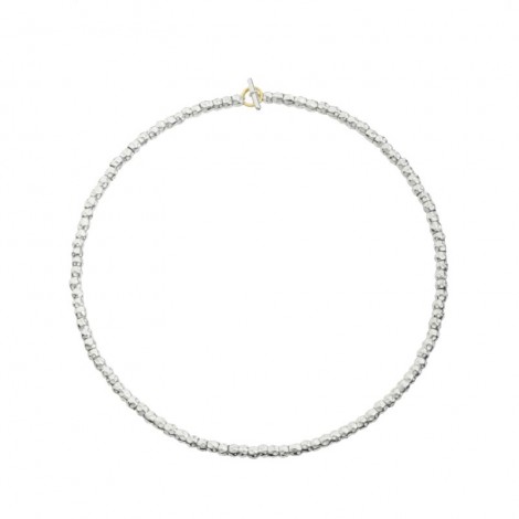 Collana Dodo Granelli Argento Oro Giallo 18kt