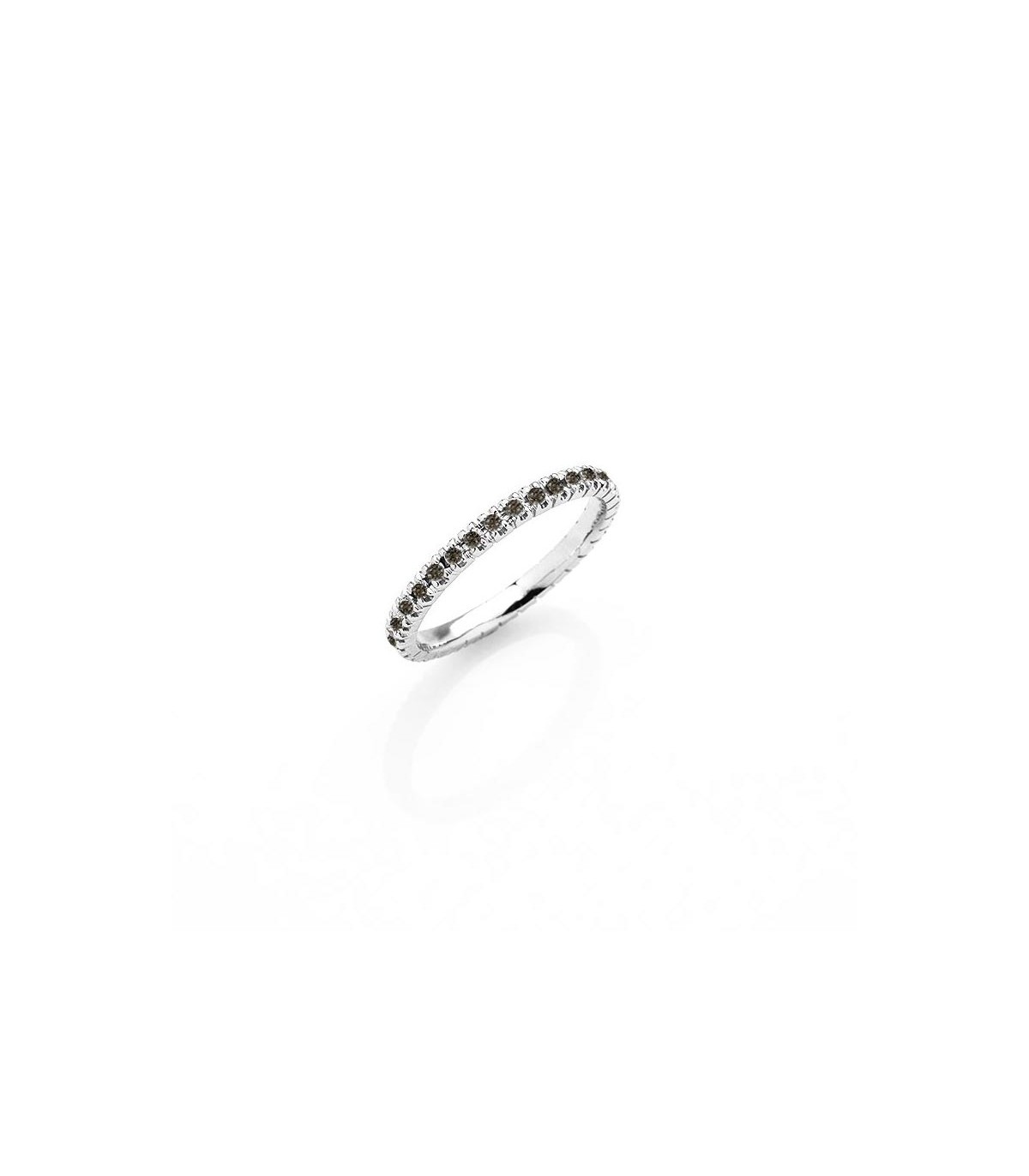 Raggi Anello Fedina Girodito Diamanti Brown 0 57 ct Oro Bianco
