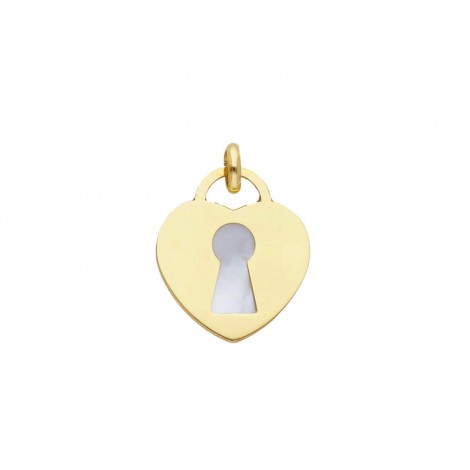 Ciondolo Cuore Madreperla Oro Giallo 9Kt