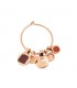 Dodo Monorecchino Donna Bazaar Argento Dorato Oro Rosa e Smalto Rosso Grande