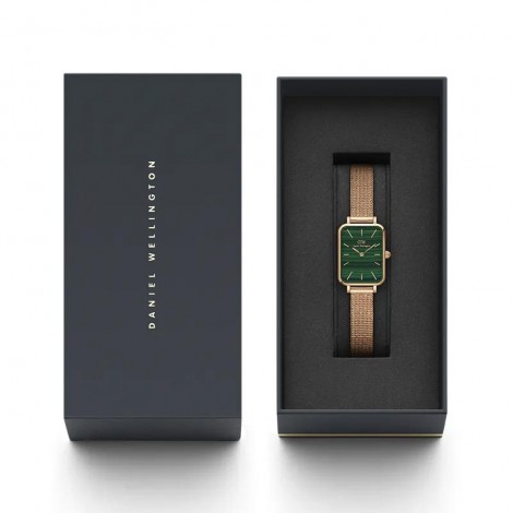 Daniel Wellington Orologio Solo Tempo Quadro Rosegold Verde  DW00100437