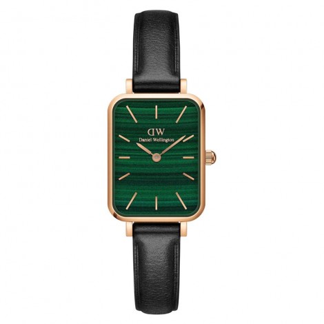 Daniel Wellington Orologio Solo Tempo Quadro Pelle Nera Verde DW00100439