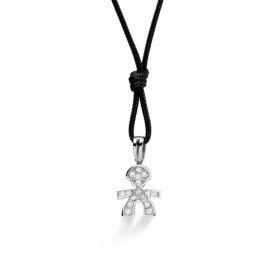 Collana Le Bebé I Pavé Bimbo Oro Bianco 18 kt Diamanti 0,08ct LBB542/M