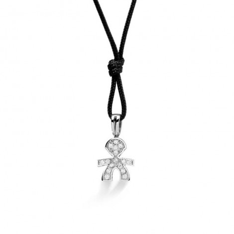 Collana Le Bebé I Pavé Bimbo Oro Bianco 18 kt Diamanti 0,08ct LBB542/M