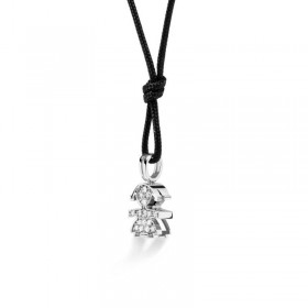 Collana Le Bebé I Pavé Bimba Oro Bianco 18 kt Diamanti 0,08ct LBB542/F