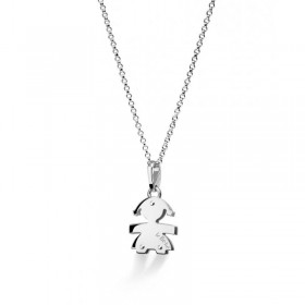 Collana Le Bebé I Pavé Bimba Oro Bianco 18 kt Diamanti 0,23ct LBB152