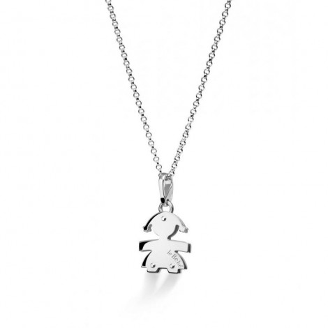 Collana Le Bebé I Pavé Bimba Oro Bianco 18 kt Diamanti 0,23ct LBB152