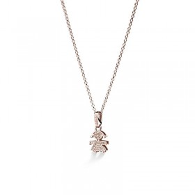 Collana Le Bebé I Pavé Bimba Oro Rosa 18 kt Diamanti 0,11ct LBB454