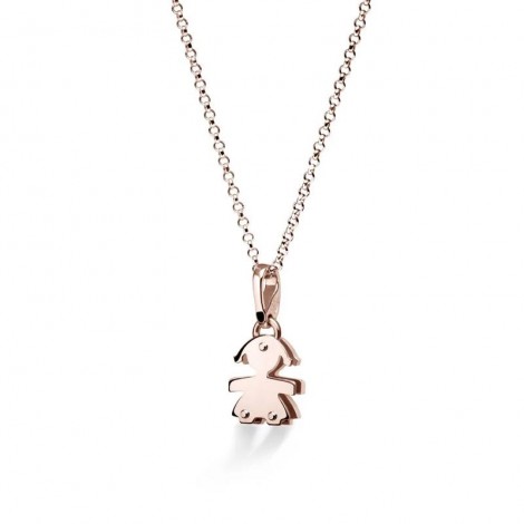 Collana Le Bebé I Pavé Bimba Oro Rosa 18 kt Diamanti 0,11ct LBB454