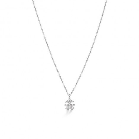 Collana Le Bebé I Pavé Mini Bimba Oro Bianco 18 kt Diamanti 0,03ct LBB336