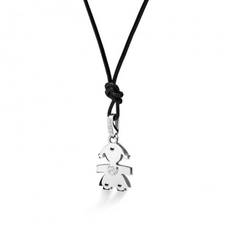 Collana Le Bebé Bimba Oro Bianco 9kt Diamanti 0,03ct LBB063