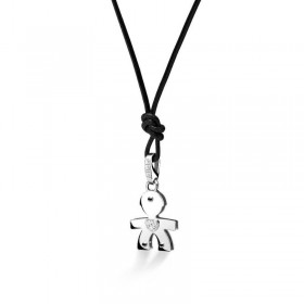 Collana Le Bebé Bimbo Oro Bianco 9kt Diamanti 0,03ct LBB061