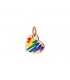 Charm Dodo Cuore Arcobaleno Oro Rosa 9kt Smalto Colorato