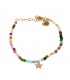 Bracciale Raggi Argento 925 Rosato Stella Pietre Multicolor Arcobaleno