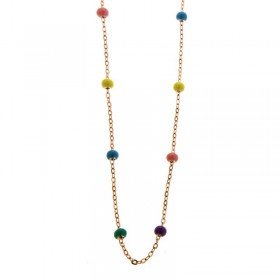 Girocollo Raggi Argento Rosato Pietre Colorate