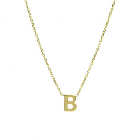 Collana Donna Raggi Lettera B Oro Giallo 9kt