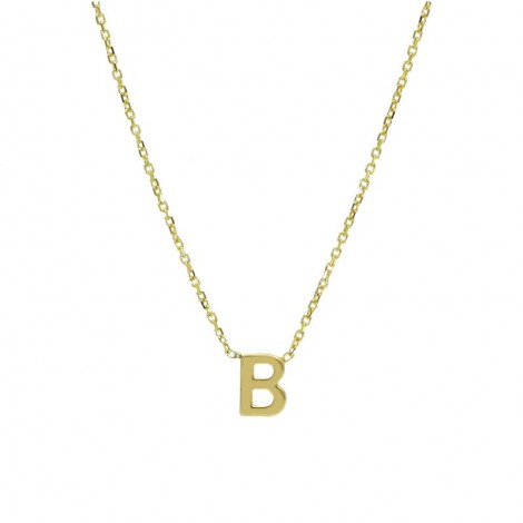 Collana Donna Raggi Lettera B Oro Giallo 9kt